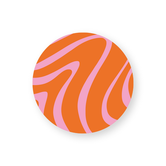 Sticker Retro Oranje/Roze (10 stuks)