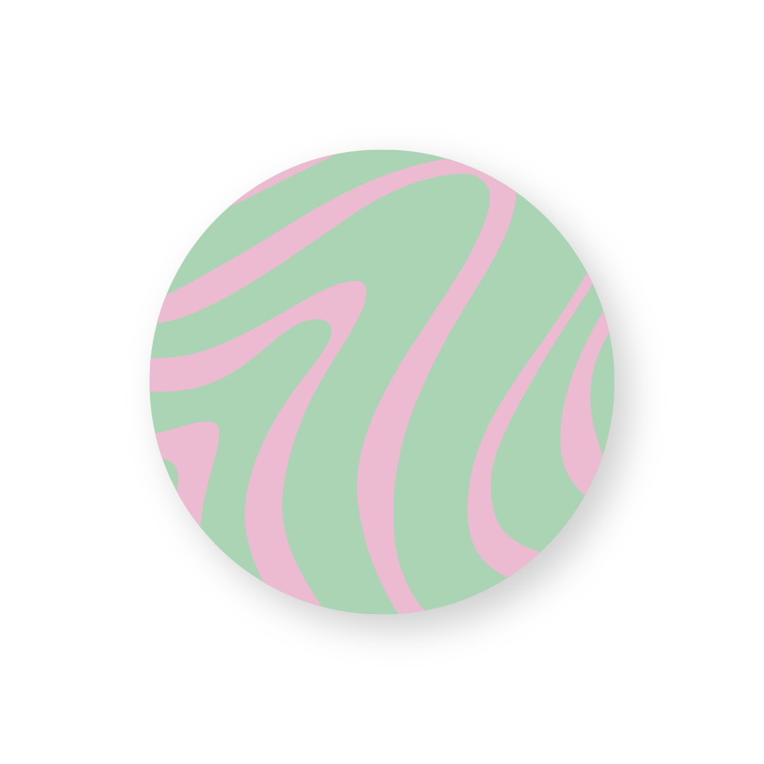 Sticker Retro Groen/Roze (10 stuks)