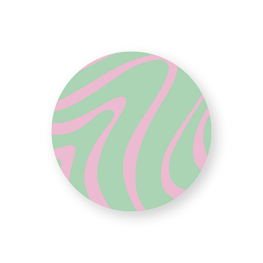 Sticker Retro Groen/Roze (10 stuks)