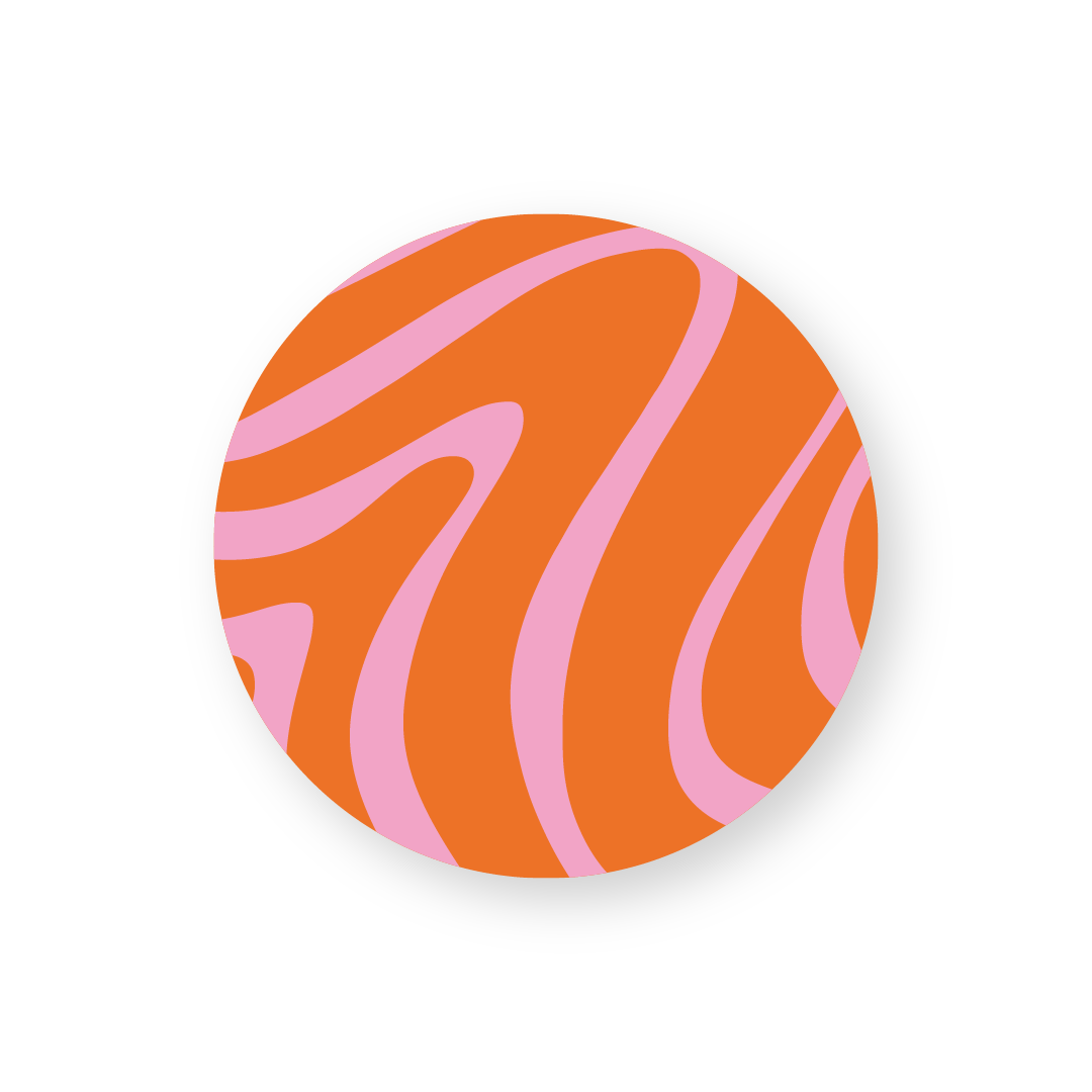 Sticker Retro Oranje/Roze (10 stuks)